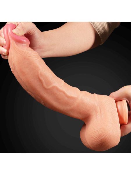 Dildo z przyssawkż grube realistyczne żylaste 30,5cm - 6