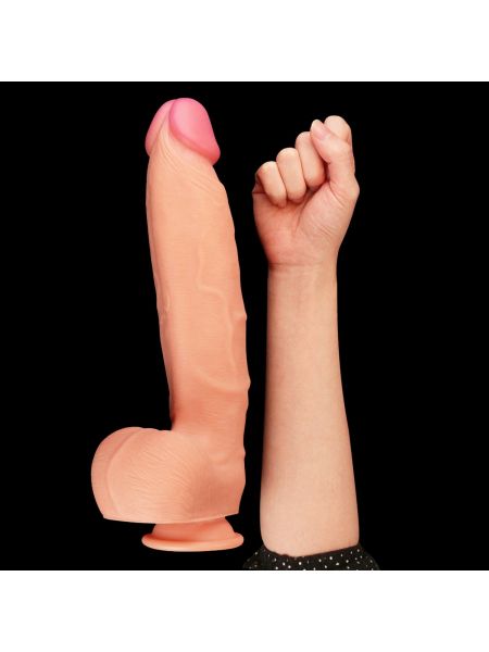 Dildo z przyssawkż grube realistyczne żylaste 30,5cm - 7