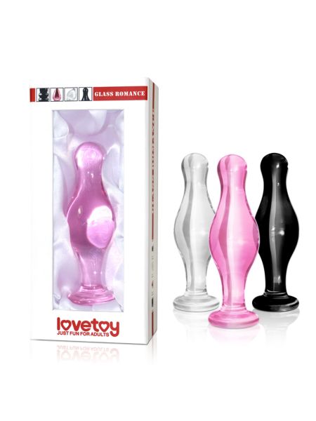 Szklany biały opływowy sex korek analny 11,5 cm - 3