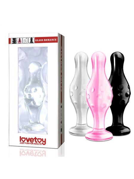 Szklane analne dildo z wypustkami 3 kolory 11,5 cm