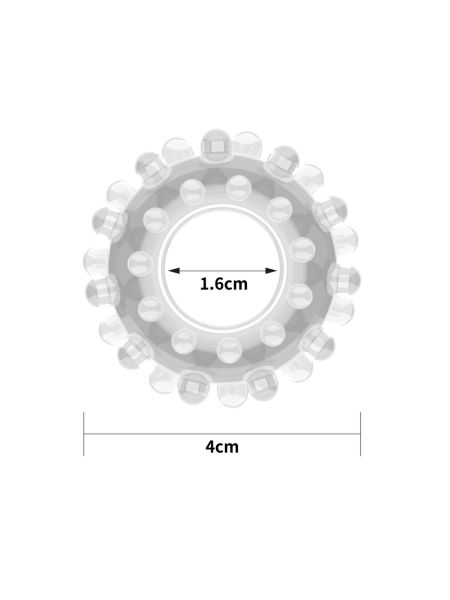 Pierścień na penisa z wypustkami transparentny - 2