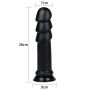 Dildo pofałdowany czarny lateksowy penis z przyssawką 28 cm - 10