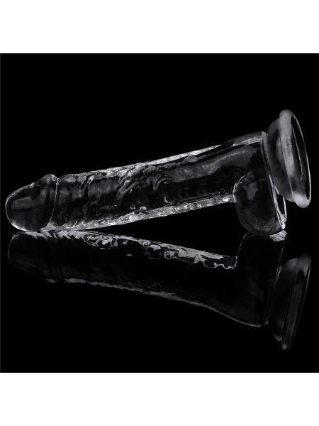 Duże dildo z przyssawką przezroczyste żelowe 19 cm - 2