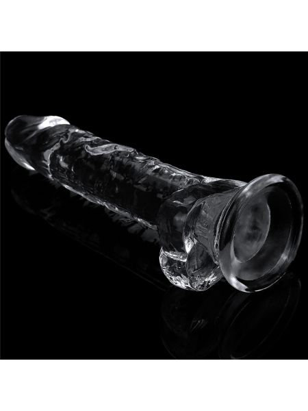 Duże dildo z przyssawką przezroczyste żelowe 19 cm - 3