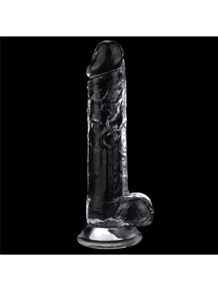 Duże dildo z przyssawką przezroczyste żelowe 19 cm - 4