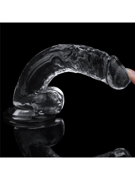 Duże dildo z przyssawką przezroczyste żelowe 19 cm - 5