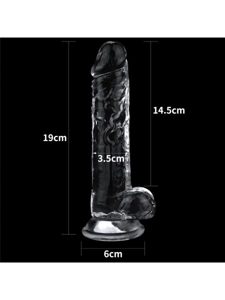 Duże dildo z przyssawką przezroczyste żelowe 19 cm - 8