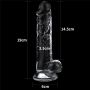 Duże dildo z przyssawką przezroczyste żelowe 19 cm - 9