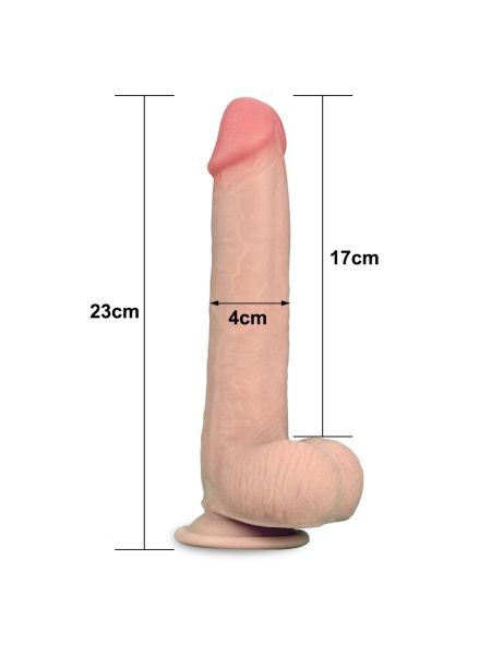 Wodoodporne dildo podwójna skóra przyssawka 23 cm - 4