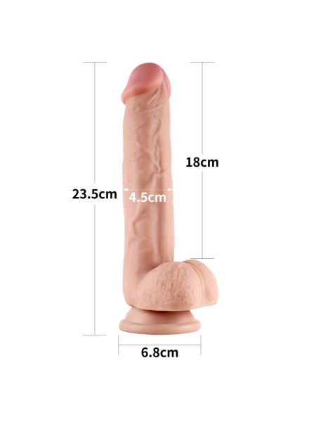 Dildo realistyczne z dwuwarstwowego materiału 18cm - 3