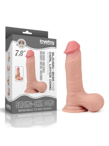 Giętkie grube żylaste dildo z jądrami 19,5 cm - 9