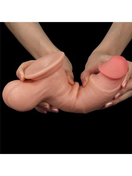 Giętkie grube żylaste dildo z jądrami 19,5 cm - 11