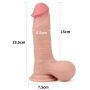 Giętkie grube żylaste dildo z jądrami 19,5 cm - 5