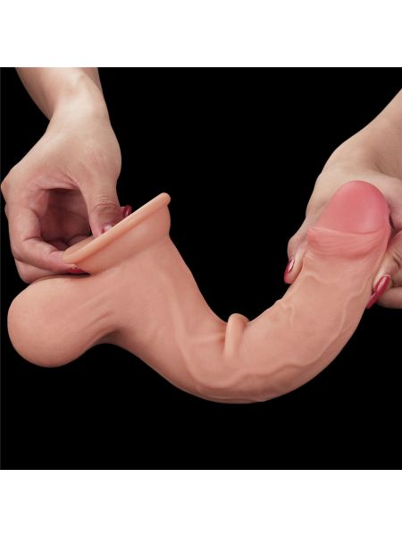 Gumowe duże żylaste dildo z podwójna skórą 24,5 cm - 7