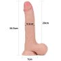 Gumowe duże żylaste dildo z podwójna skórą 24,5 cm - 3