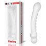 Przezroczyste zakrzywione dildo z wypustkami 17 cm - 2