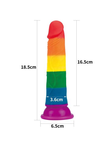 Silikonowe tęczowe dildo elastyczne z przyssawką - 2