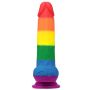 Silikonowe dildo tęczowe giętkie  przyssawka 19,5 cm - 4