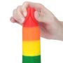 Silikonowe dildo tęczowe giętkie  przyssawka 19,5 cm - 9