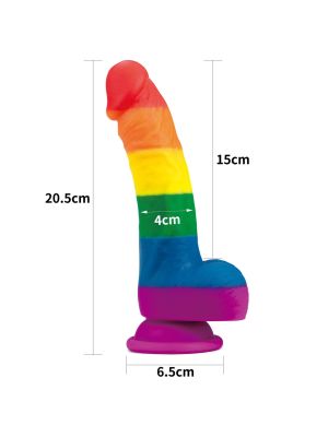 Elastyczne tęczowe dildo giętkie z przyssawką 20,5 cm - image 2