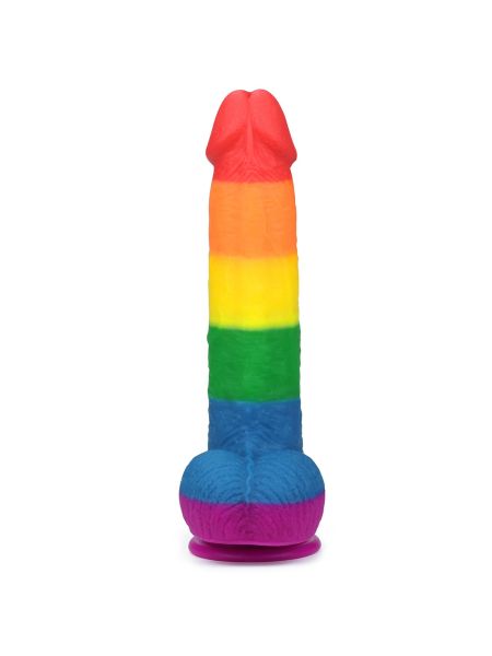 Elastyczne dildo tęczowe  z przyssawką 22,5 cm - 3