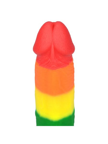 Elastyczne dildo tęczowe  z przyssawką 22,5 cm - 4