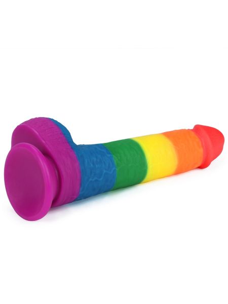 Elastyczne dildo tęczowe  z przyssawką 22,5 cm - 6