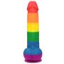 Elastyczne dildo tęczowe  z przyssawką 22,5 cm - 4