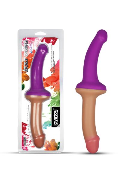 Silikonowe podwójne dildo dwa kolory 31,5 cm