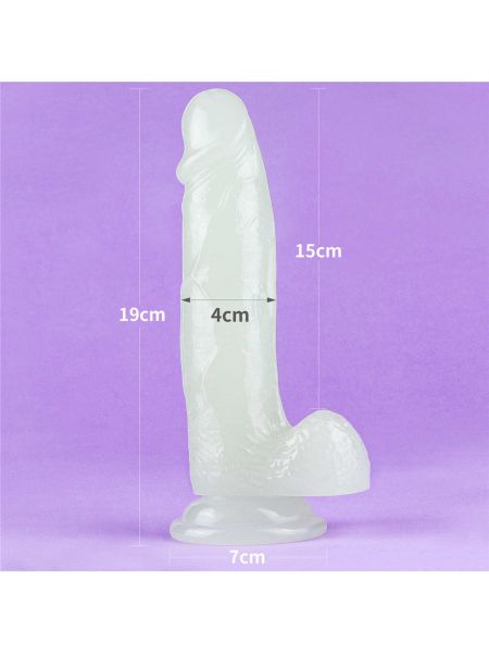 Podświetlane dildo z przyssawką sztuczny penis - 2