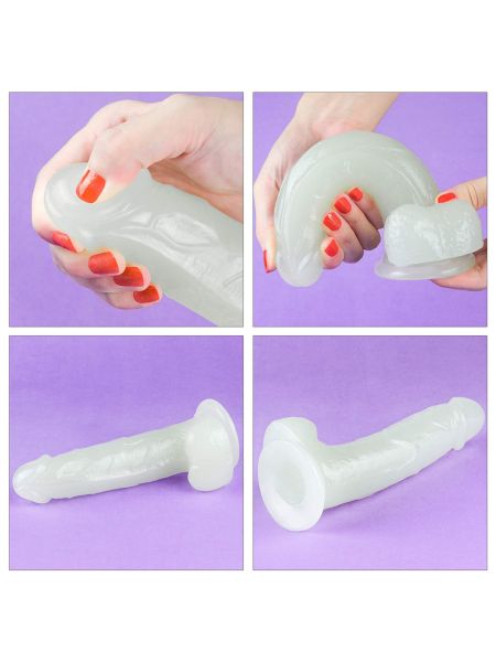 Podświetlane dildo z przyssawką sztuczny penis - 19