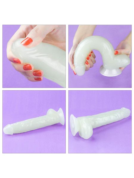 Elastyczne dildo z przyssawką podświetlane 25,5cm - 18