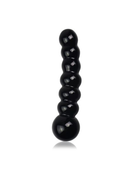 Analne czarne szklane koraliki dildo anal 17 cm - 2