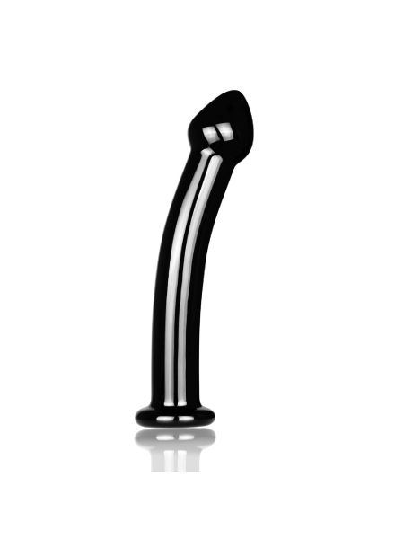 Dildo gładkie z główką czarne zakrzywione  18,5 cm