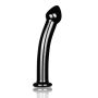 Dildo gładkie z główką czarne zakrzywione  18,5 cm - 2