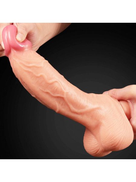 Żylasty giętki realistyczny penis silikonowe dildo - 6