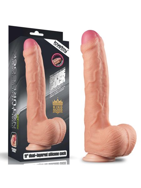 Giętkie dildo z przyssawką realistyczne  penis 28cm