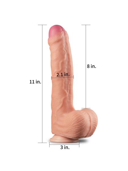 Giętkie dildo z przyssawką realistyczne  penis 28cm - 2