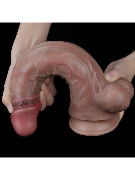 Gruby realistyczny penis z żyłami przyssawką i jądrami 29 cm - 6