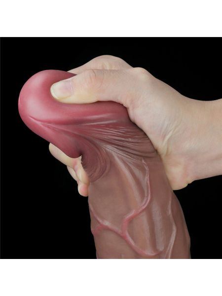 Gruby realistyczny penis z żyłami przyssawką i jądrami 29 cm - 7