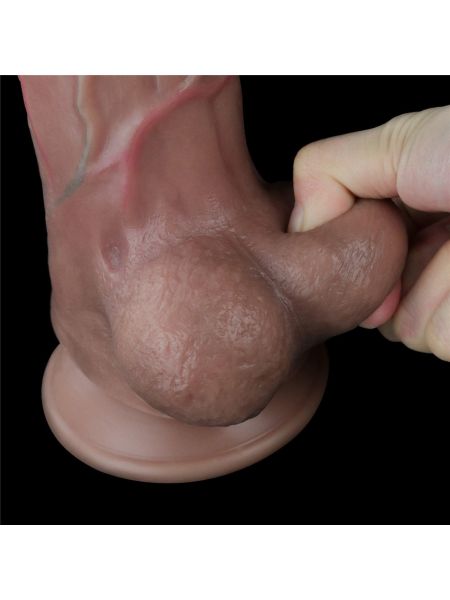 Gruby realistyczny penis z żyłami przyssawką i jądrami 29 cm - 15