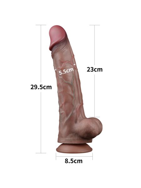 Gruby realistyczny penis z żyłami przyssawką i jądrami 29 cm - 19