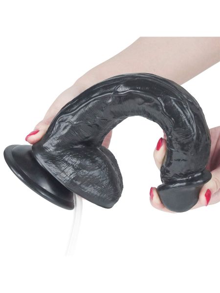 Żylaste czarne dildo przyssawka i wytrysk 28 cm - 6