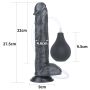 Żylaste czarne dildo przyssawka i wytrysk 28 cm - 3