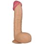 Penis dildo z mocną przyssawką duży żylasty cielisty 28,5 cm - 6