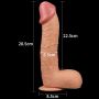 Penis dildo z mocną przyssawką duży żylasty cielisty 28,5 cm - 9