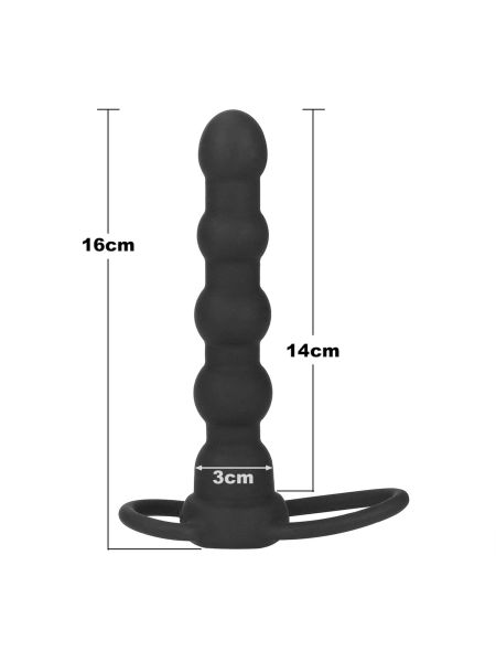 Czarny mały wibrator z nakładką silikonowy 16 cm - 10