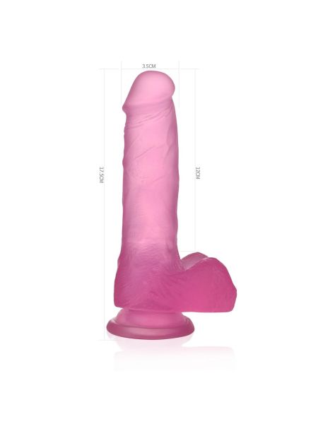 Dildo jasnoróżowe silikonowy z przyssawką 17,5 cm - 3