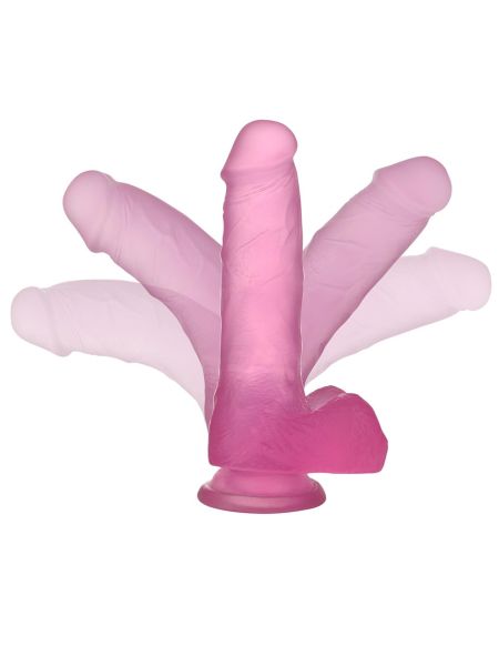 Dildo jasnoróżowe silikonowy z przyssawką 17,5 cm - 7