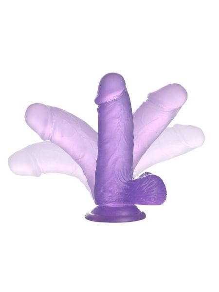 Silikonowe fioletowe dildo przyssawka 15,5 cm - 4